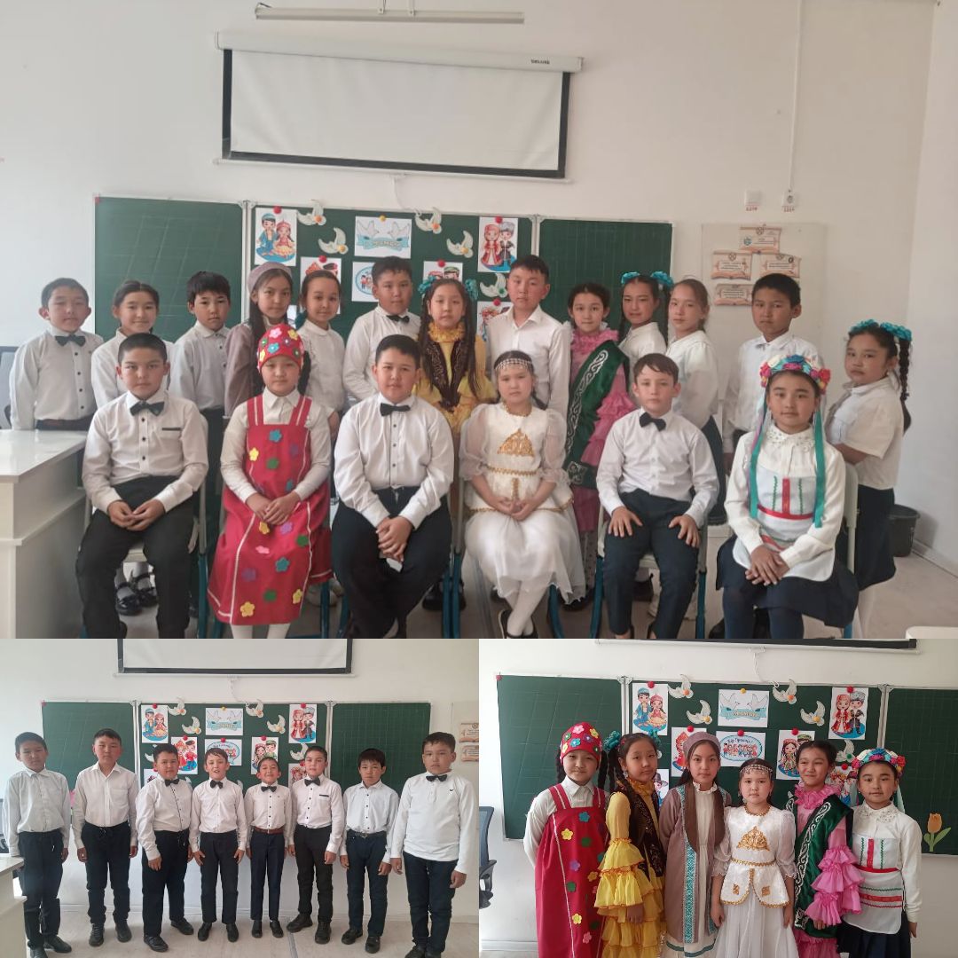 «БІРЛІК ПЕН ЕҢБЕКТІ ТУ ЕТКЕН ХАЛЫҚПЫЗ» атты сынып сағаттарын өткізді.