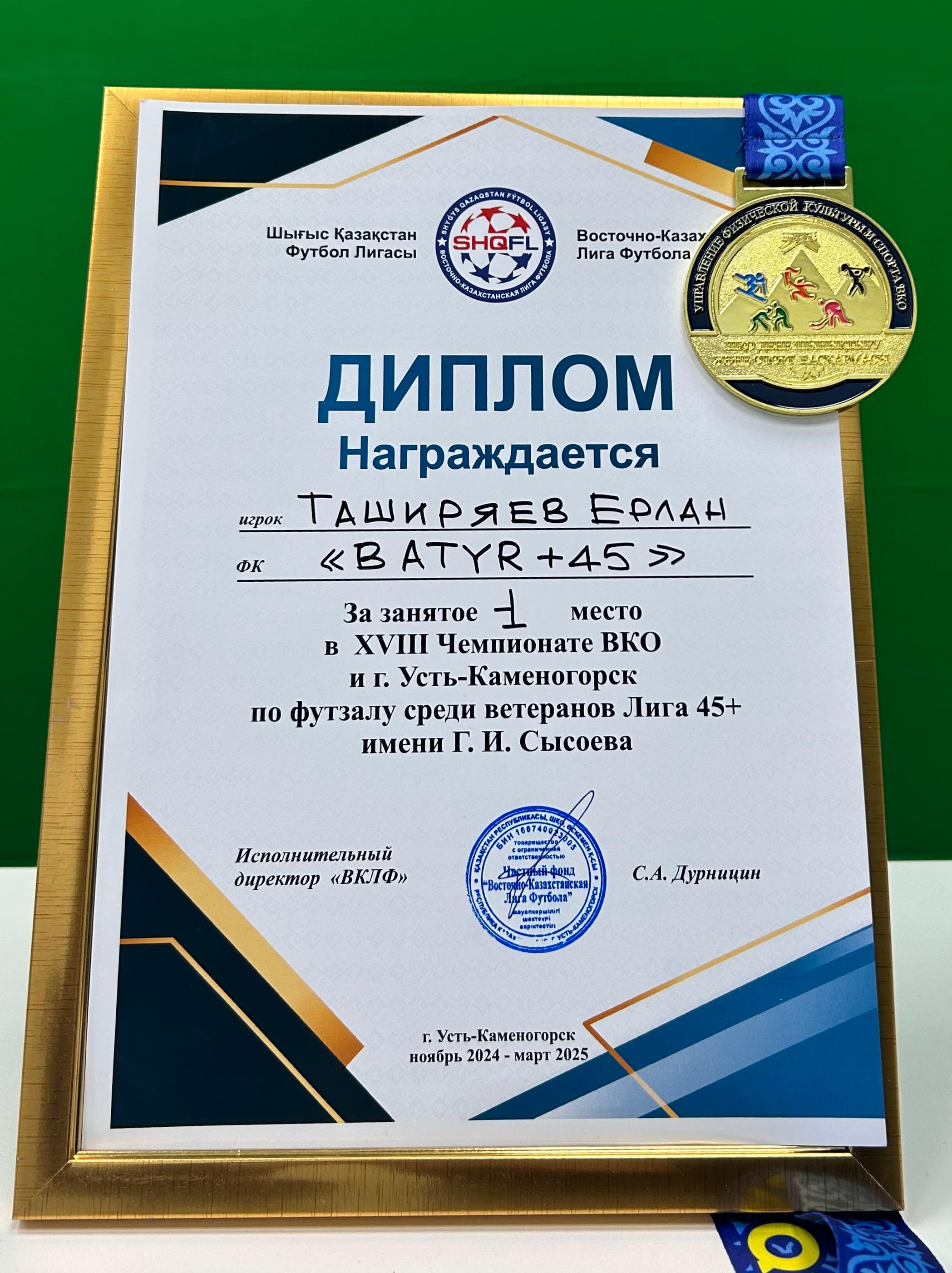 ФУТБОЛДАН "ҮЗДІК ОЙЫНШЫ" АТАҒЫН ИЕЛЕНДІ