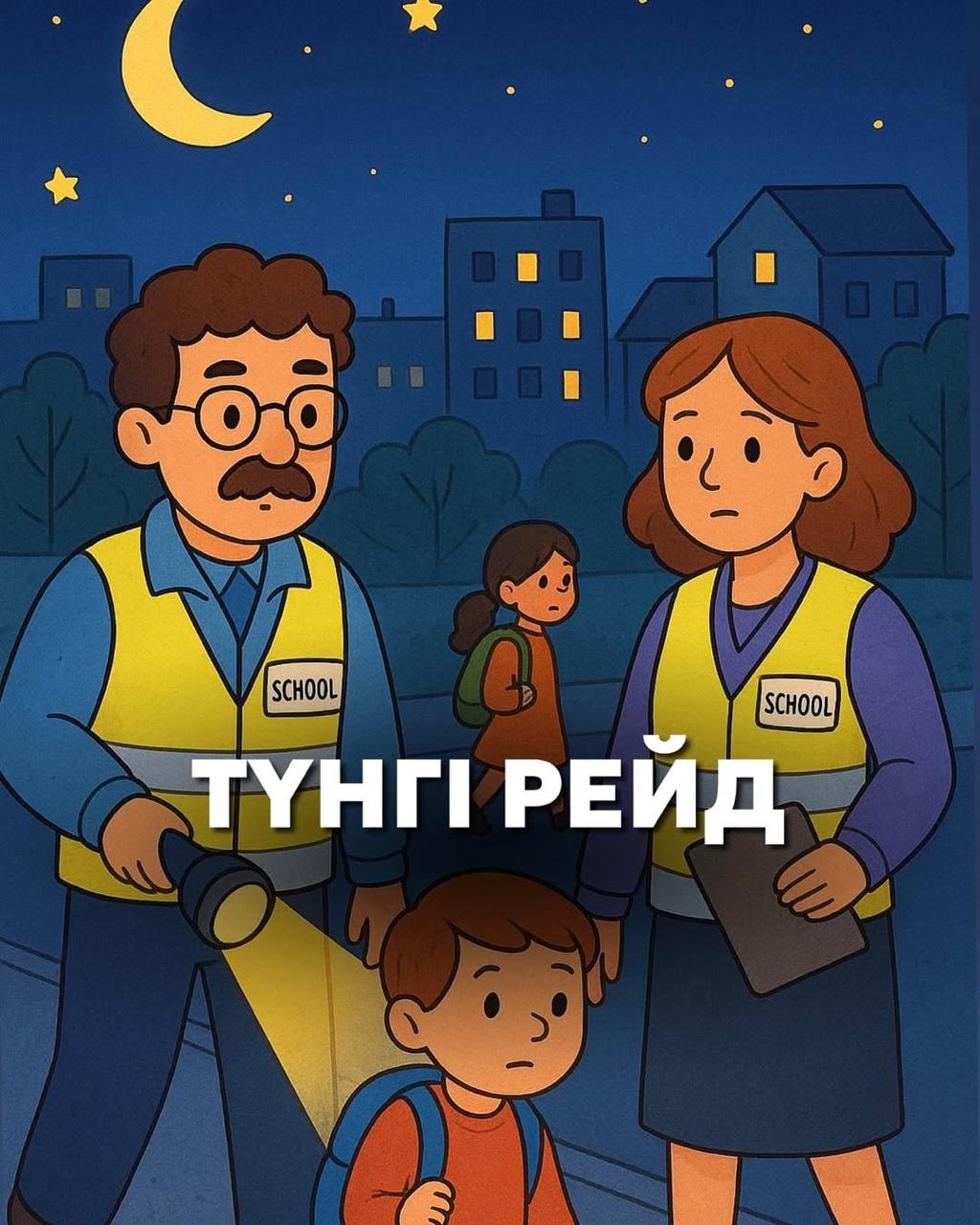 БАЛАЛАРДЫҢ ҚАУІПСІЗДІГІ- БАСТЫ НАЗАРДА:ТҮНГІ РЕЙД ЖҰМЫСЫ