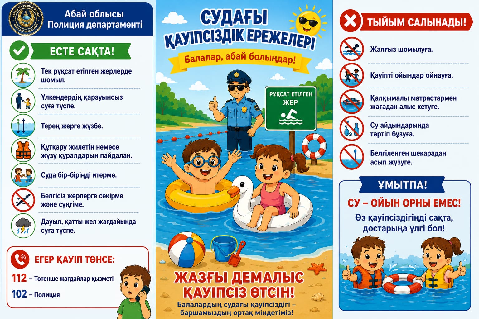 Судағы қауіпсізідік  ережелері