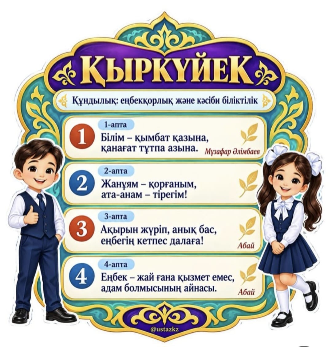 📚 ӘР АПТАНЫҢ  ДӘЙЕКСӨЗДЕРІ