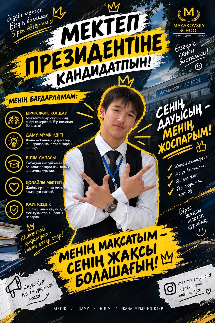 МЕКТЕП ПРЕЗИДЕНТІНЕ ҮМІТКЕР — ЖЕЛБАЕВ ЕРАСЫЛ