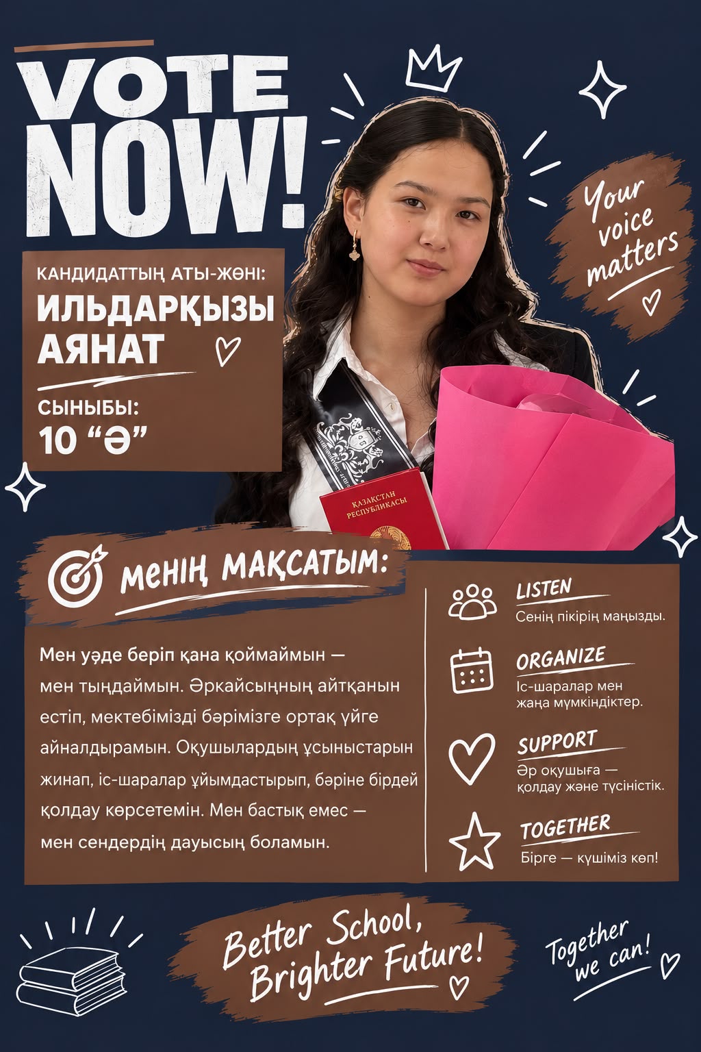 МЕКТЕП ПРЕЗИДЕНТІНЕ ҮМІТКЕР - ИЛЬДАРҚЫЗЫ АЯНАТ